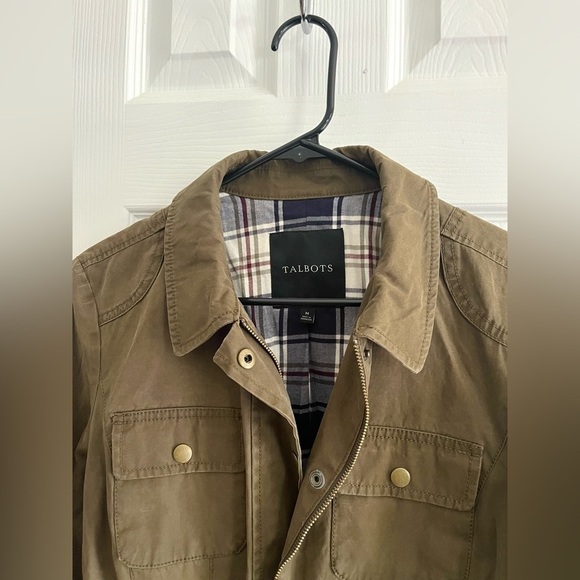 Talbots Olive Green Belted Field Chore Jacket Size Medium - Picture 6 of 6